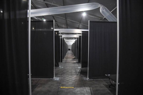 Bed facility in built in a tent at Tamiami Park